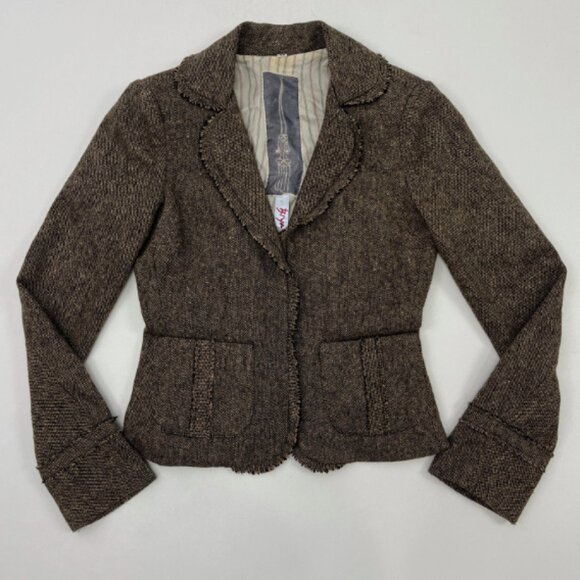 Johnny Was Biya Brown Crop‎ Blazer - Picture 1 of 16